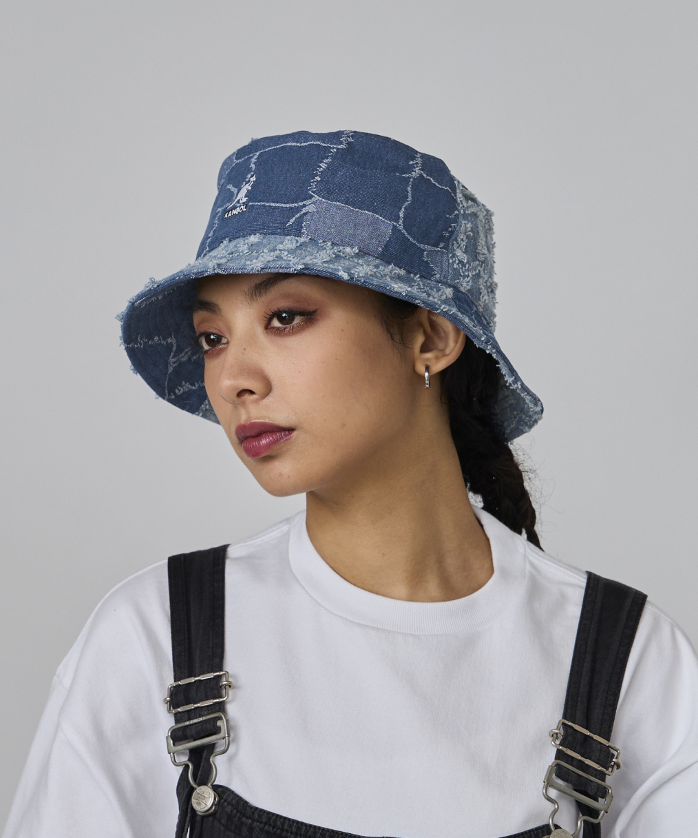 DENIM MASHUP BUCKET | M(07) MEDIUM BLUE (71) | BUCKET | ハット | ｜帽子通販｜KANGOL( カンゴール）公式オンラインストア