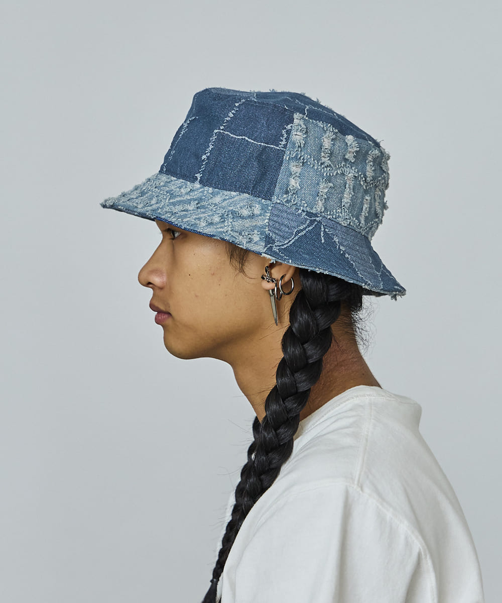 DENIM MASHUP BUCKET | M(07) MEDIUM BLUE (71) | BUCKET | ハット 