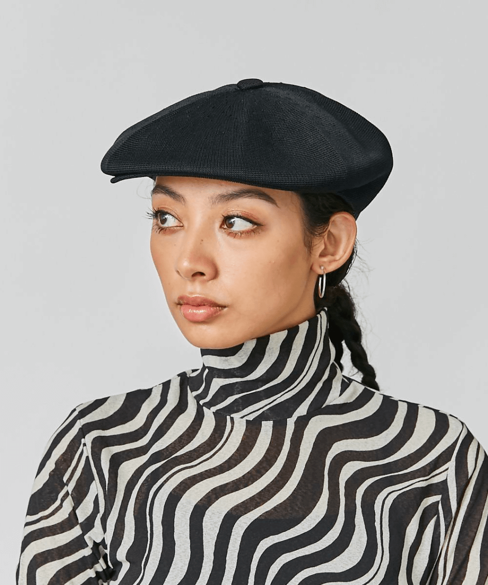 Kangol カンゴール ハンチング 帽子 黒 ベレー韓国ファッション - 帽子