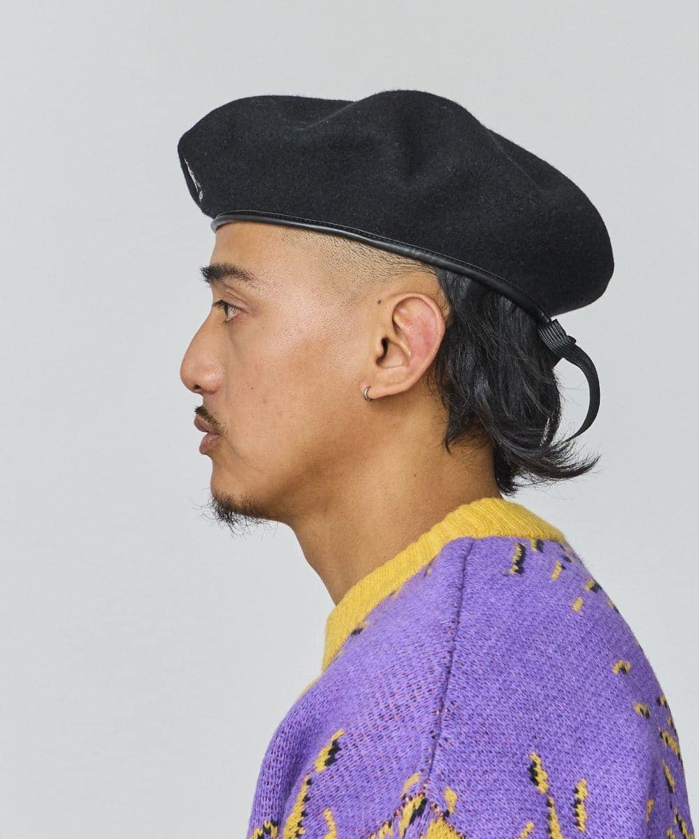 予約】 WOOL BIG MONTY | S(06) BLACK (01) | BERET | ベレー帽