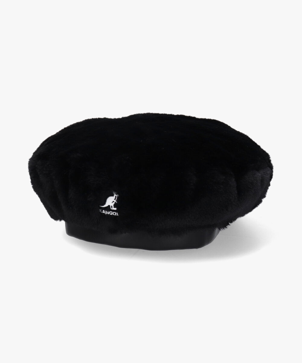 FAUX FUR BERET | S/M(07) SOLID BLACK (01) | BERET | ベレー帽 ...