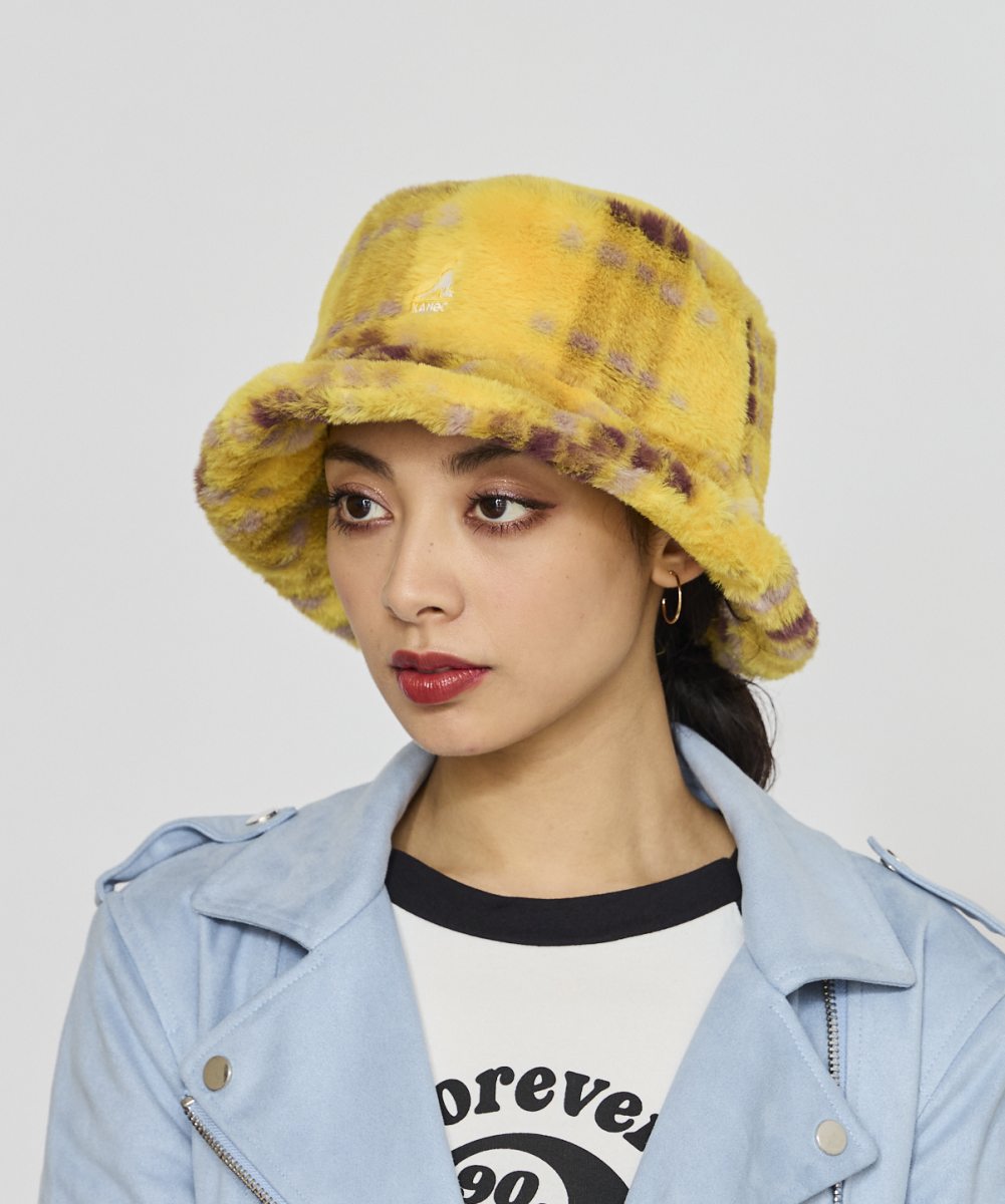 YELLOW PLAID 　モデル頭囲：55.5cm　着用サイズ：L