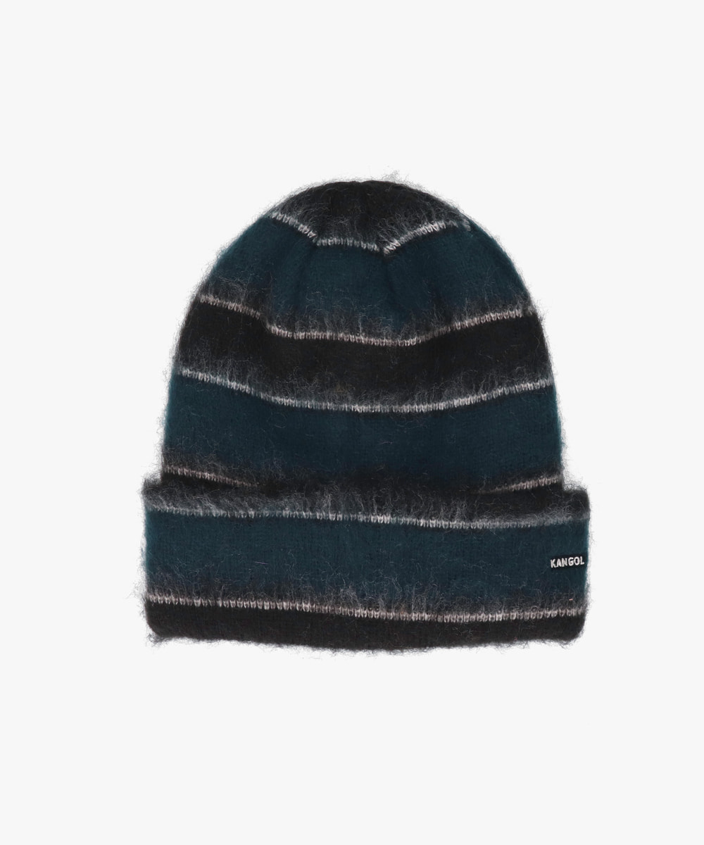 FUZZY STRIPE BEANIE