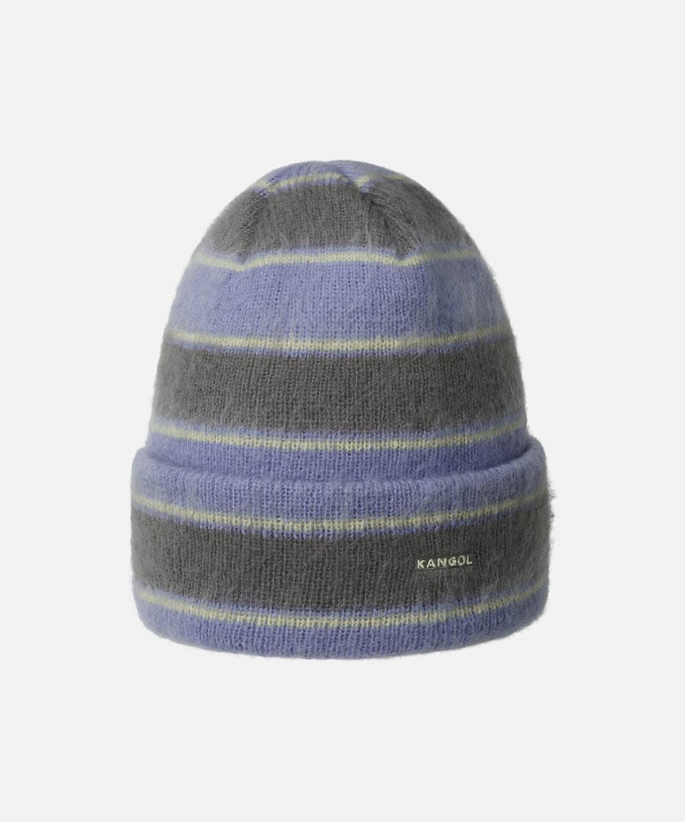 FUZZY STRIPE BEANIE